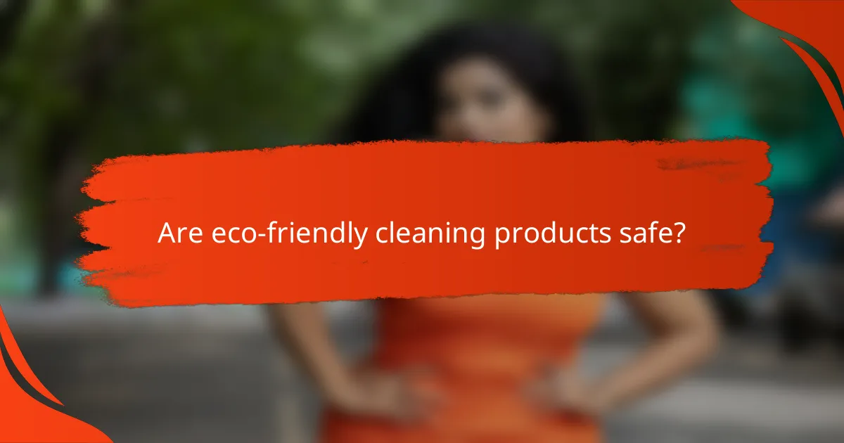Are eco-friendly cleaning products safe?