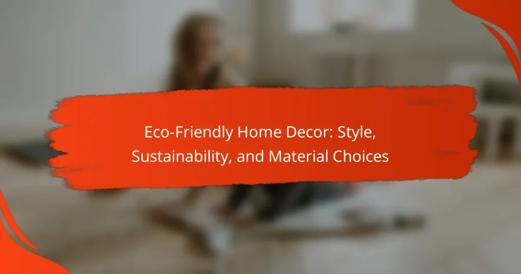 Eco-Friendly Home Decor: Style, Sustainability, and Material Choices