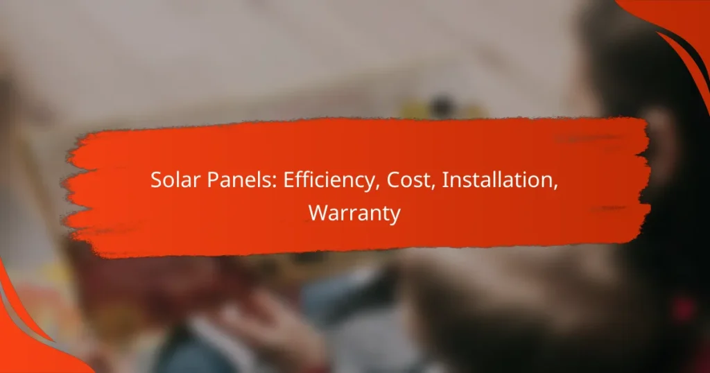 Solar Panels: Efficiency, Cost, Installation, Warranty