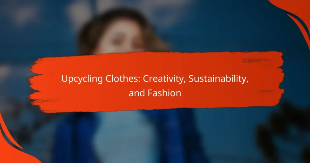 Upcycling Clothes: Creativity, Sustainability, and Fashion