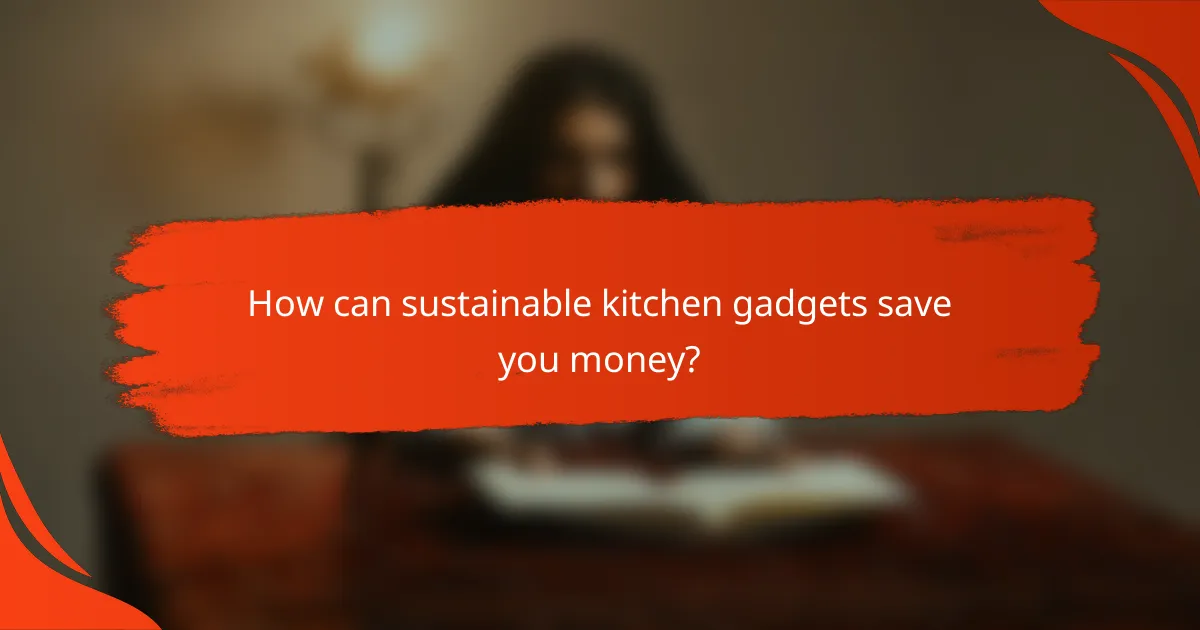 How can sustainable kitchen gadgets save you money?
