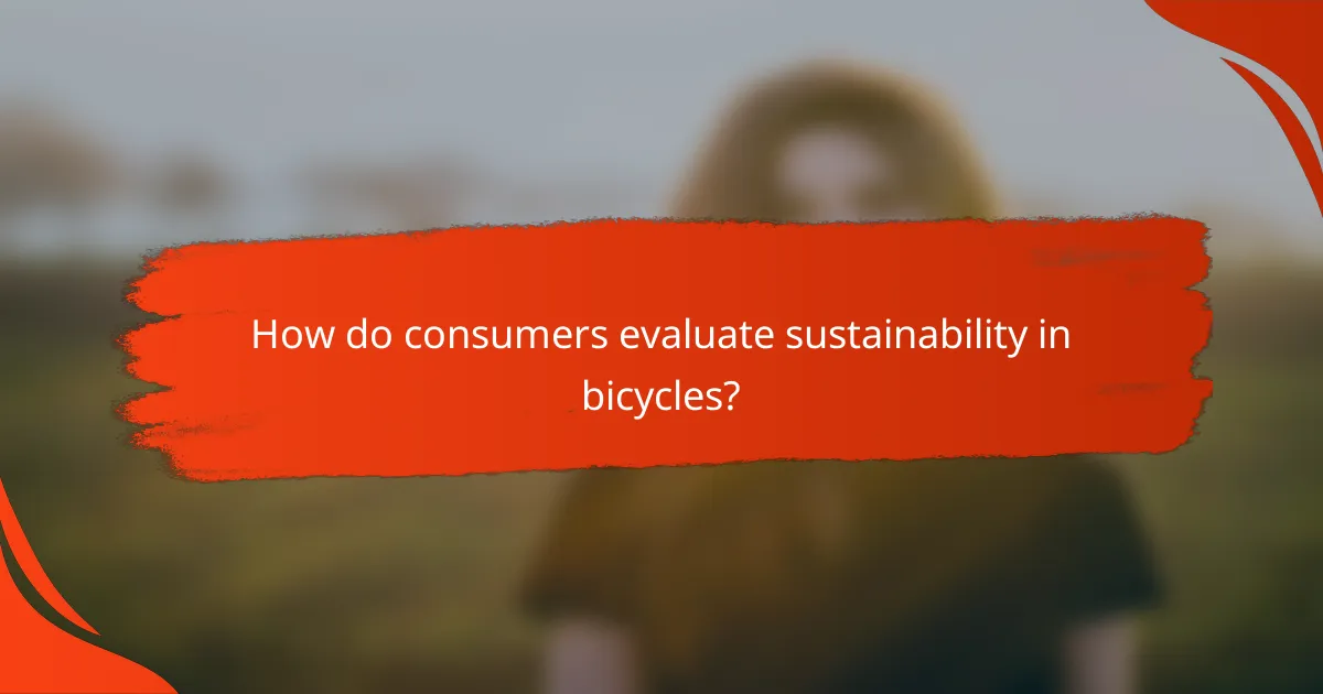 How do consumers evaluate sustainability in bicycles?