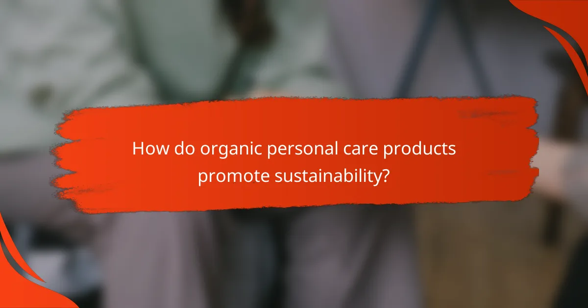 How do organic personal care products promote sustainability?