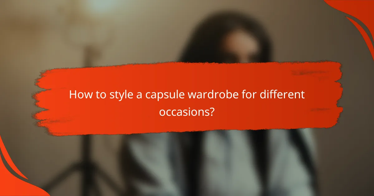 How to style a capsule wardrobe for different occasions?