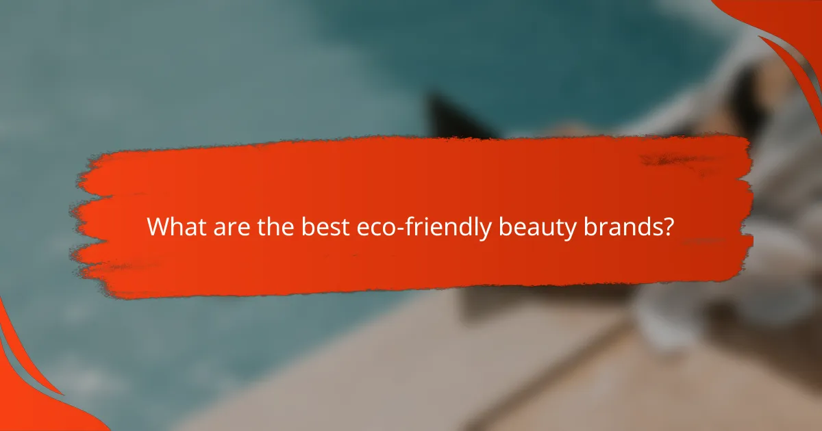 What are the best eco-friendly beauty brands?