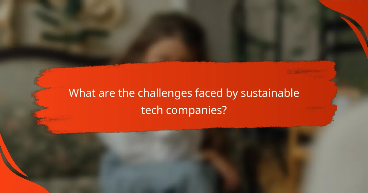 What are the challenges faced by sustainable tech companies?