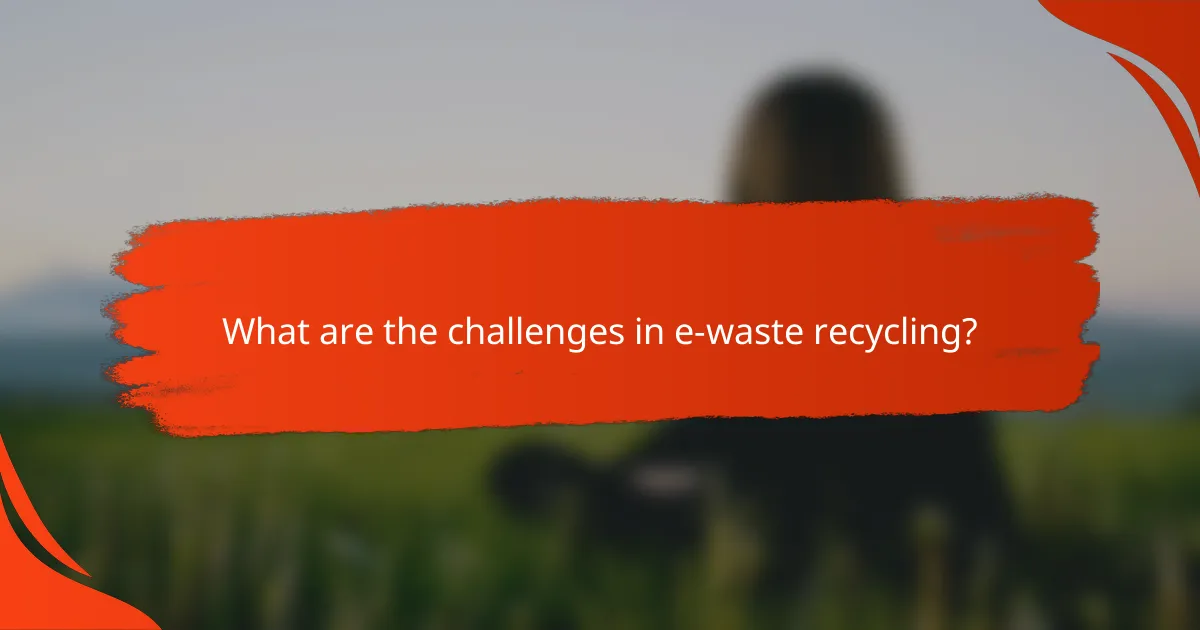 What are the challenges in e-waste recycling?